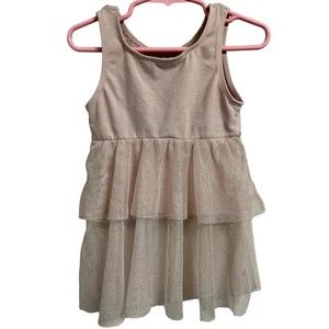 Freestyle Danskin Girls Light Pink Layered Crop Tank Top Size 6 Small Flare